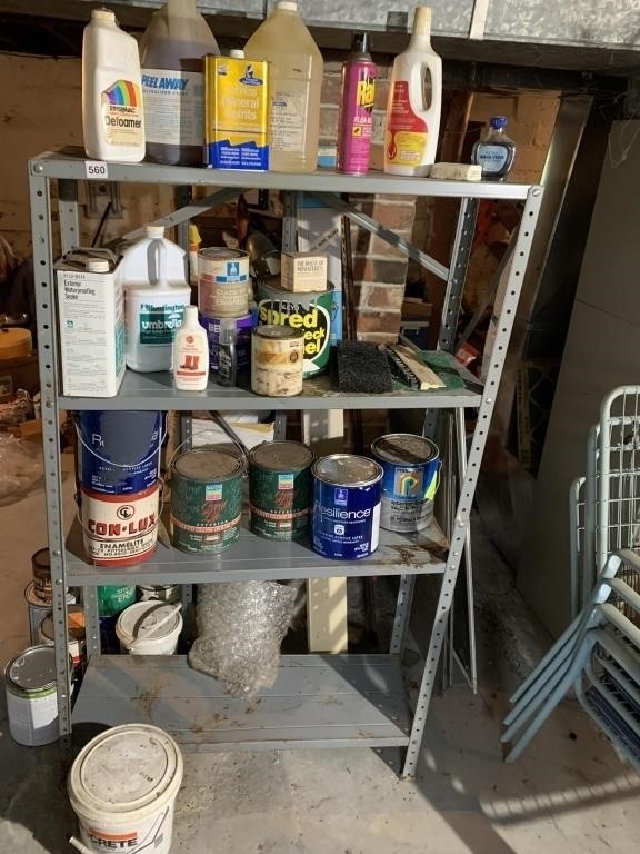 LIGHT WEIGHT METAL SHELVING, CONTENTS INCLUDED