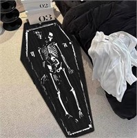 Black Gothic Room Décor Skeleton Rug, 31"x79"