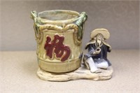 Vintage Chinese Mudman Flower Pot