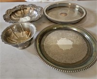Silver Plated Platters and Bowls