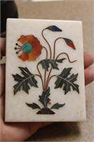 Onyx Inlaid Floral Tile
