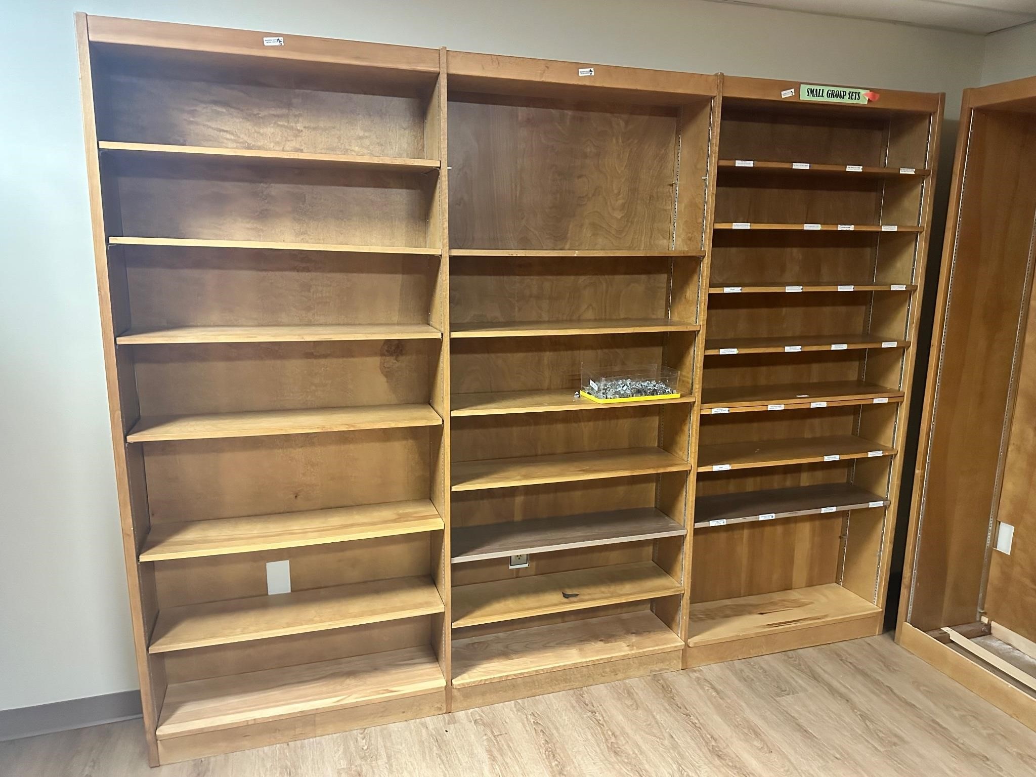3 Large Sections Library Shelves