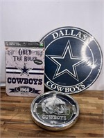 Dallas Cowboys Clock and Signs