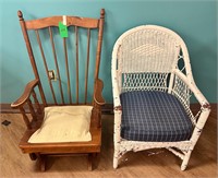 Rocking Chair & Wicker Chair