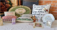 15 vtg MOTHER'S DAY ITEMS, PILLOWS, TC.