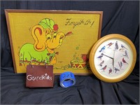 Audobon Society Bird Clock, Vintage Decor