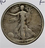 OF) 1940 Walking Liberty half dollar-F