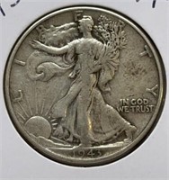 OF) 1943 Walking Liberty half dollar-VF