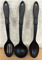 C13) SET of 3 SERVING SPOONS