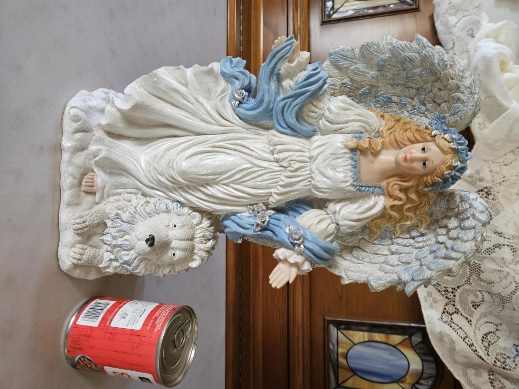 Angel And Lion Figurine