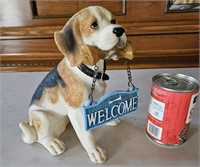 Composite Dog with Welcome Sign