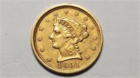 1851 $2.50 Liberty Gold Coin High Grade