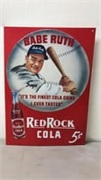 Red Rock Cola Babe Ruth Metal Sign