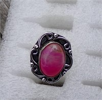 Agate Ring .925 Sterling Silver Plated Size 6 1/2