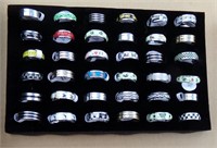 36 Stainless Steel Band Rings Asst. Styles & Size