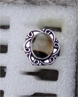 Gemstone Ring .925 Sterling Silver Plated Size 8