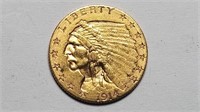 1914 D $2.50 Gold Indian Uncirculated