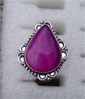Gemstone Ring .925 Sterling Silver Plated Size 7