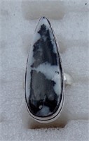 White Buffalo Turquoise Ring Size 7 1/2
