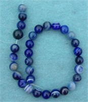 12mm Dk Blue Agate Gemstone Beads