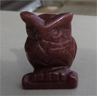Owl Carved Gemstone 1 1/2"