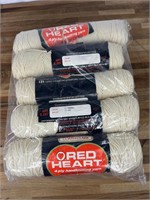 Vintage Red Heart Eggshell Yarn Lot