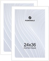 $52  24x36 White Frame  2 PCS  Plexiglass  No Mat