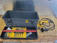Toolbox and contents Dewalt drill