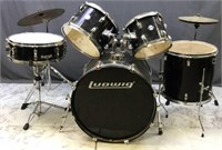 Ludwig 5pc Drum Set Includes Seat, Cymbals, &