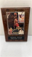 Michael Jordan "greatest ever" card w/ plaque