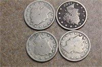 Lot of 4 V Nickels
