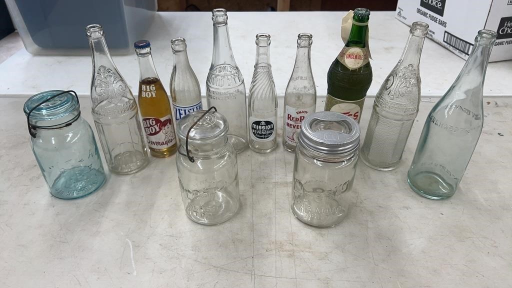 Old bottles & jars lot
