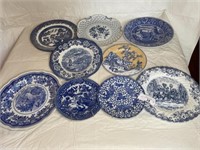 10 blue/white home accent plates