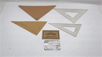 2 Triangles & 1 Erasing Shield In Paper Sleeves