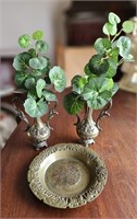 Brass Plate and Brass Vases