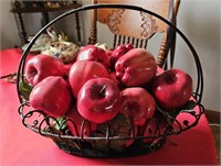 Metal Basket with Apples