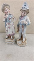 2 Victorian Bisque Figurines