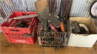 Concrete, tools, bracelets, lead weights, etc.