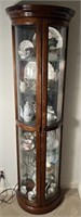 Lighted Wooden Glass Front Curio Cabinet