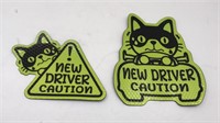 2 New Car Magents Cat New Driver Caution