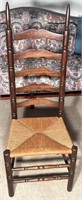 High Back Wooden Woven Chair