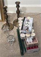 Assorted Candle Holders And Candles