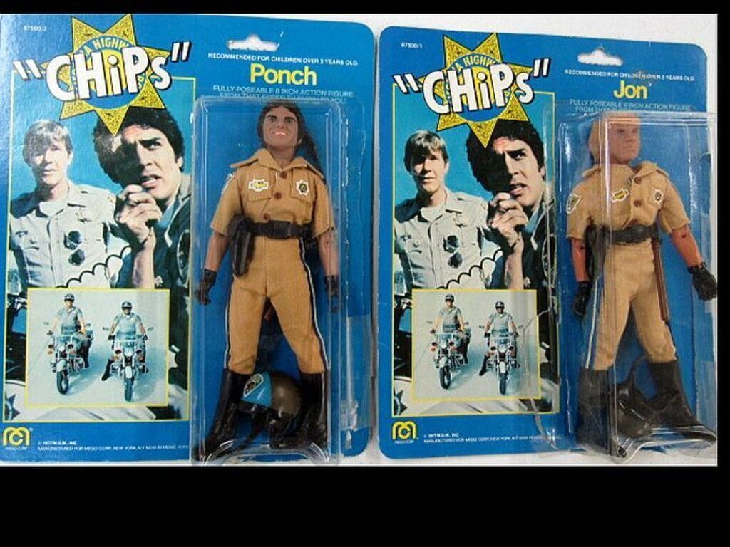 1977 CHIPS MEGO ACTION FIGURES - IOB