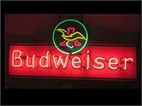 LARGE NEON BUDWEISER SIGN - 47" X 21" -NO SHIPPING