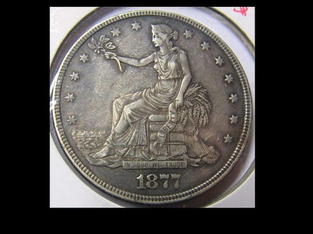 1877-P .900 FINE TRADE DOLLAR