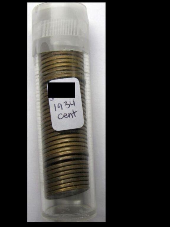 TUBE OF 1934 WHEAT PENNIES