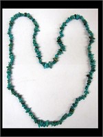 NAVAJO TURQUOISE BEADED NECKLACE - 27"