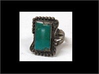 OLD NAVAJO TURQUOISE & STERLING RING