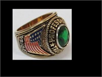 PROFESSIONAL TRUCK DRIVER GREEN STONE RING