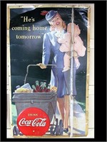 WW II 1944 COCA COLA POSTER - AS-IS  50" X 29 3/4"